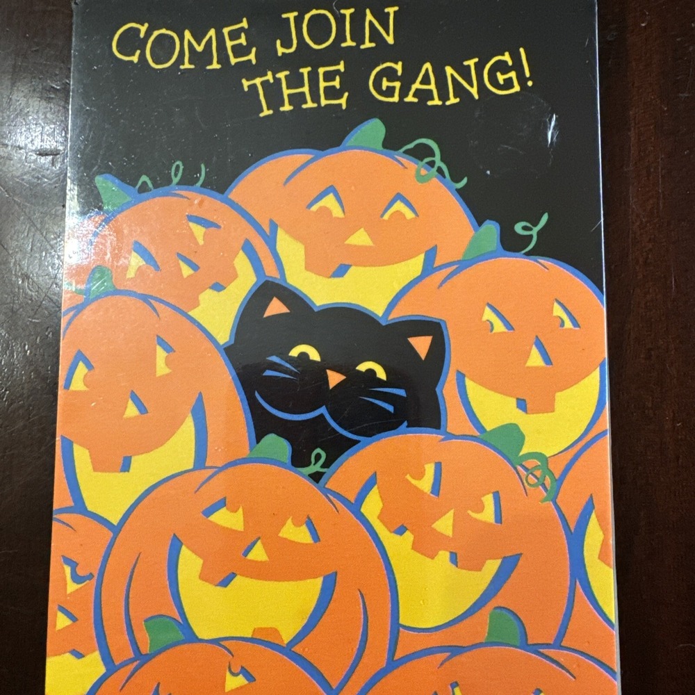 Vintage Hallmark Cards Halloween Party Pack of 8 Invitations Black‎ Cat New Kids - Picture 2 of 3